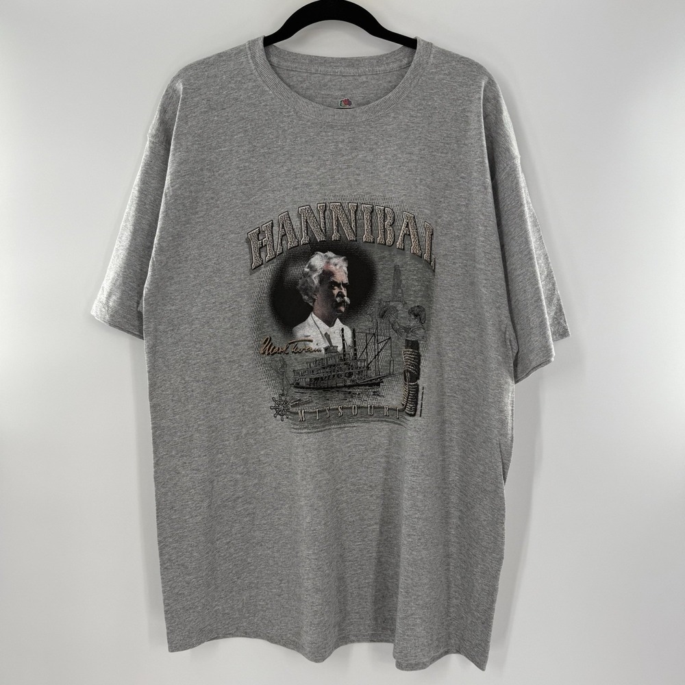 Vintage Mark Twain Men's XL Graphic Shirt Hannibal Missouri